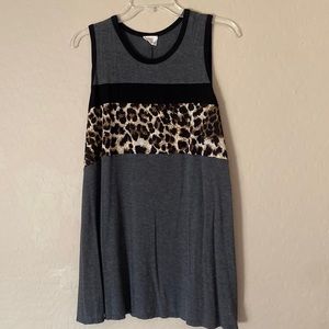 P&Rose large leopard print tank top